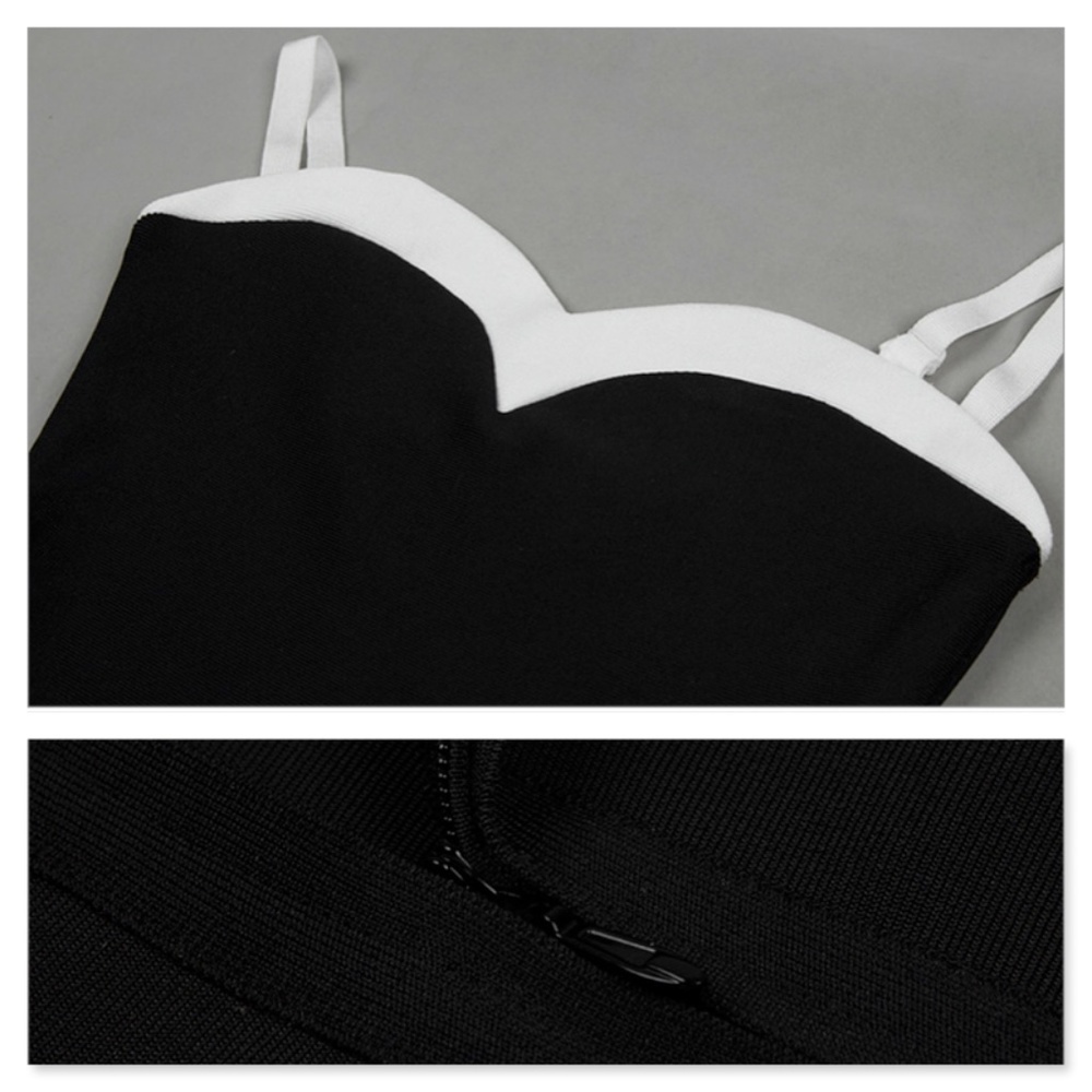 Bandage Sweetheart Bodycon Midi Dress in Black - Picture 7 of 8